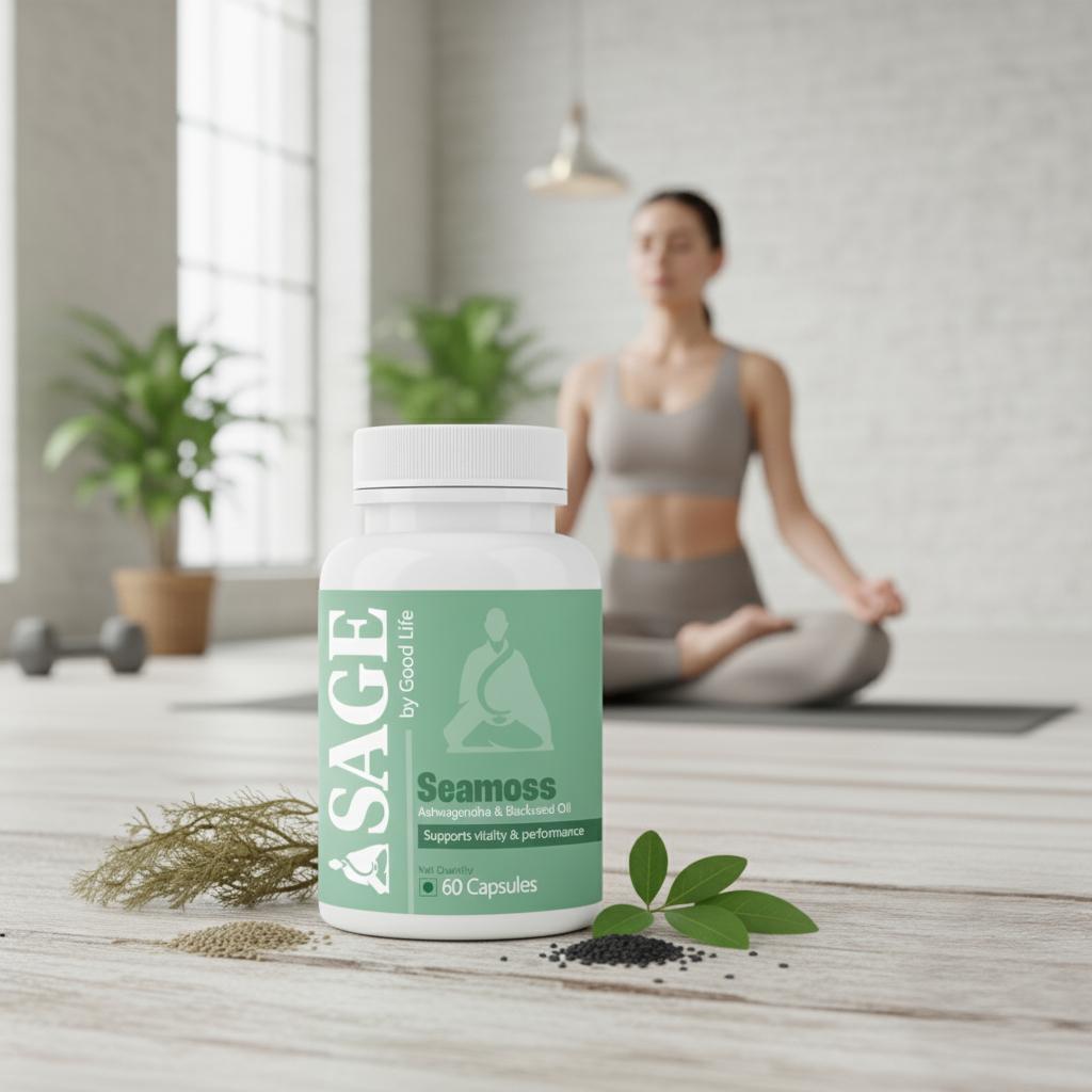 Sage Sea Moss Capsules: Comprehensive Wellness Powered by Ashwagandha, Black Seed, and Vitamin D3