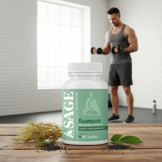 Sage Sea Moss Capsules: Empowering Men's Health with Ashwagandha, Black Seed, and Vitamin D3