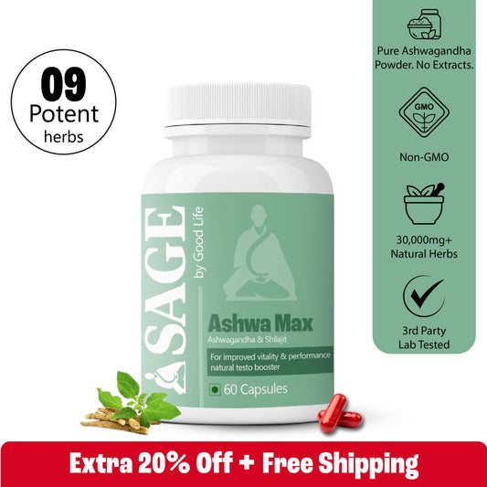 Sage Ashwa Max Capsules: Powered with Shilajit & Safed Musli