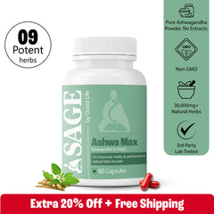 Sage Ashwa Max Capsules: Powered with Shilajit & Safed Musli
