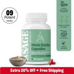 Sage Nitric Oxide Capsules: Powered with L-Arginine, L-Citrulline & Adaptogens