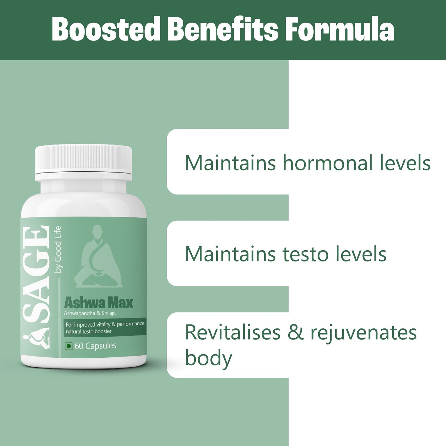 Sage Ashwa Max Capsules: Powered with Shilajit & Safed Musli