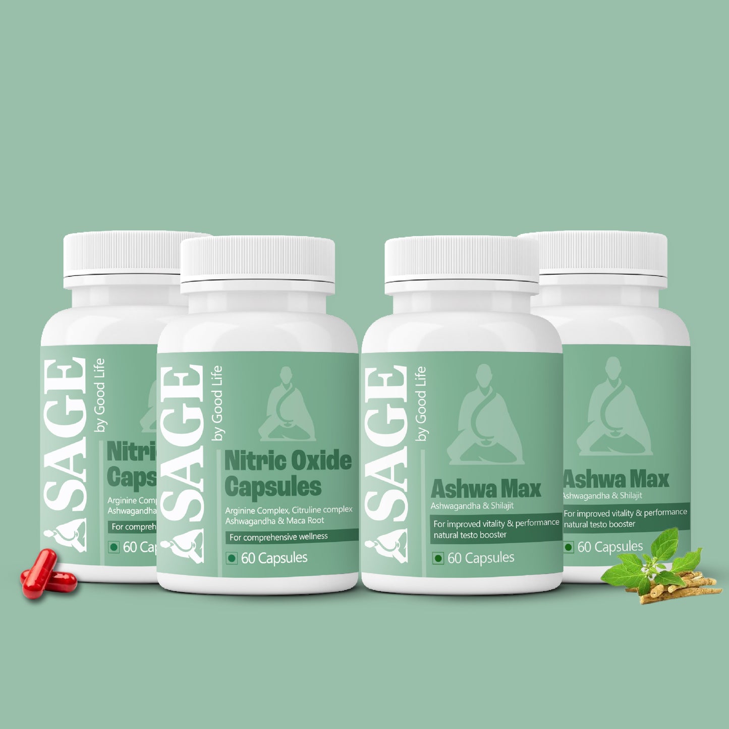 Power Max Combo: Powered by Nitric Oxide & Ashwa Max Capsules
