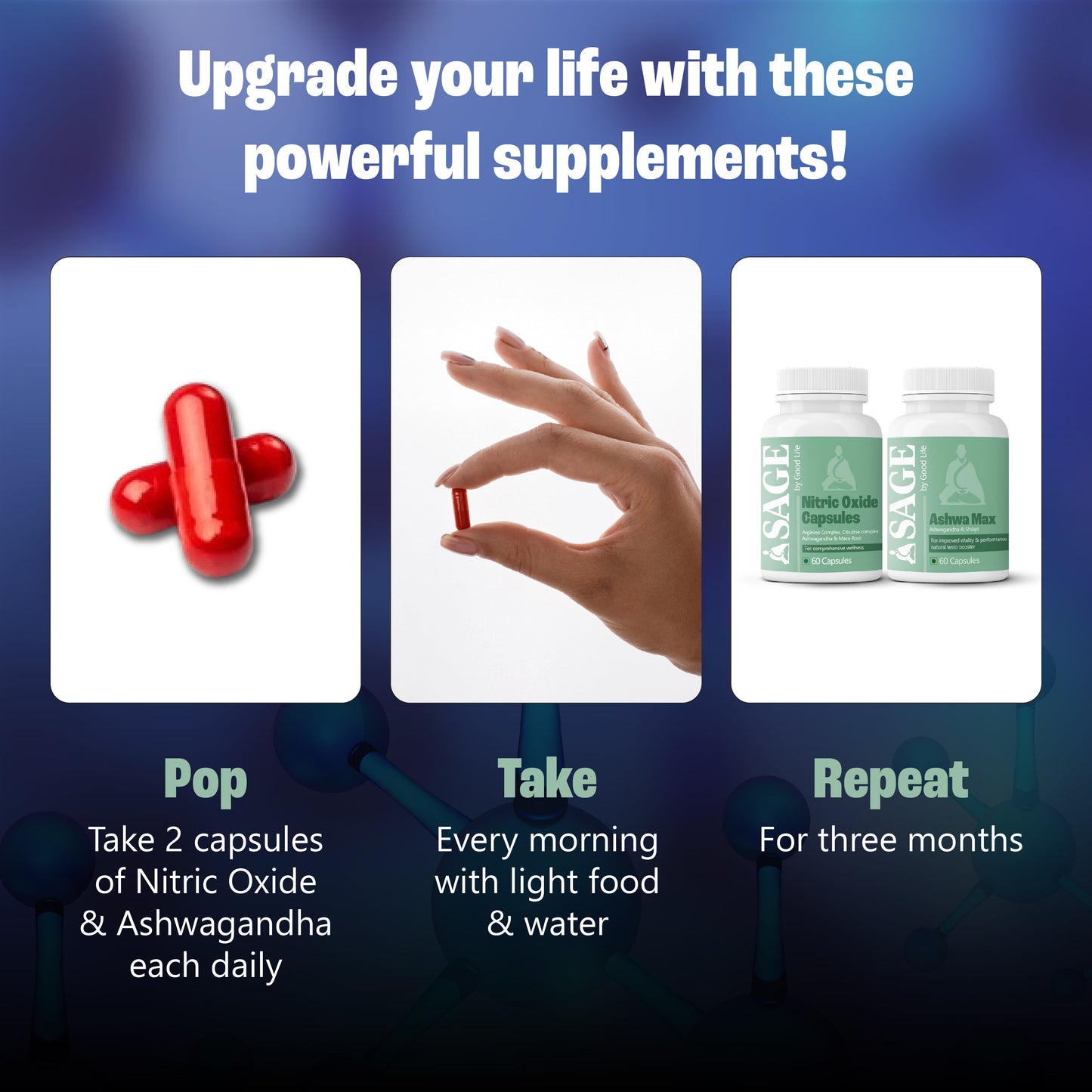 Power Max Combo: Powered by Nitric Oxide & Ashwa Max Capsules