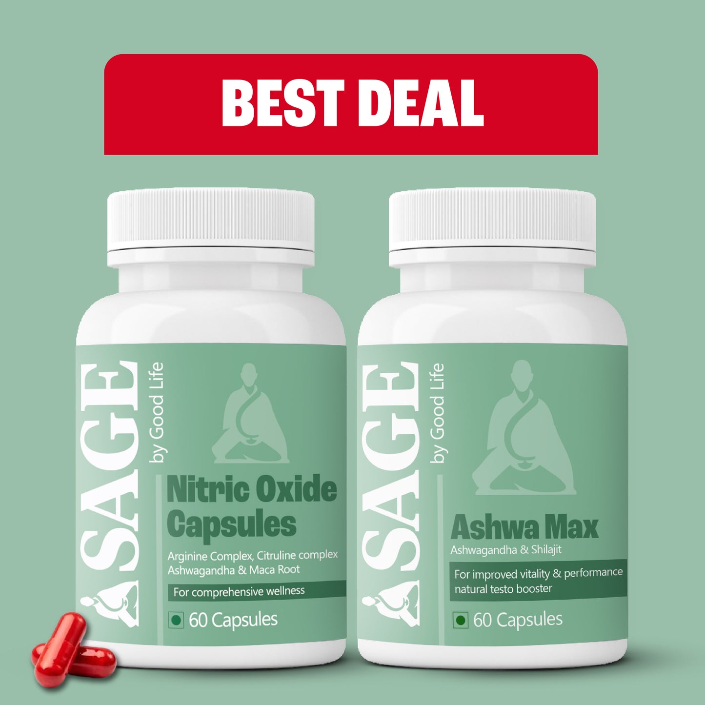 Power Max Combo: Powered by Nitric Oxide & Ashwa Max Capsules