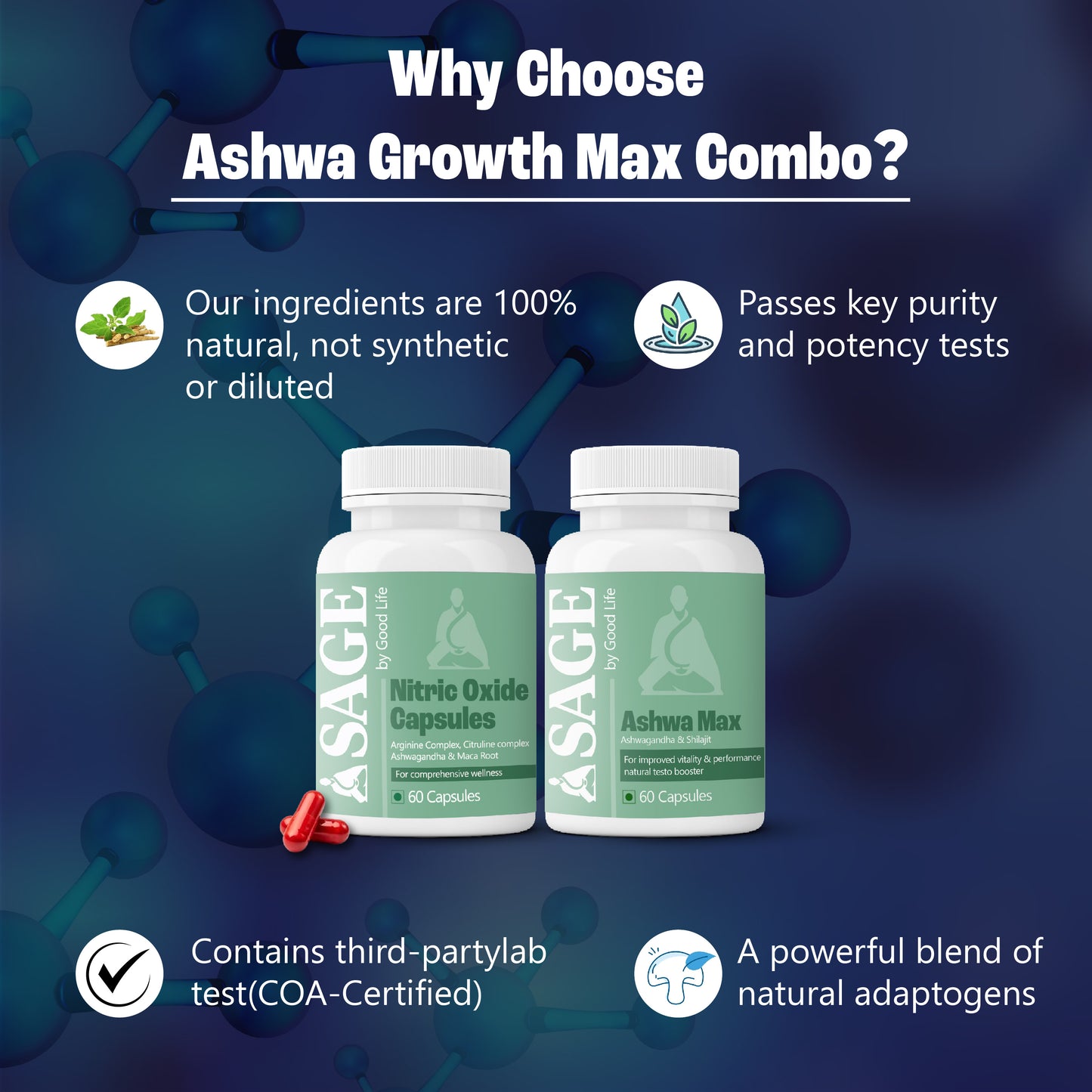 Power Max Combo: Powered by Nitric Oxide & Ashwa Max Capsules