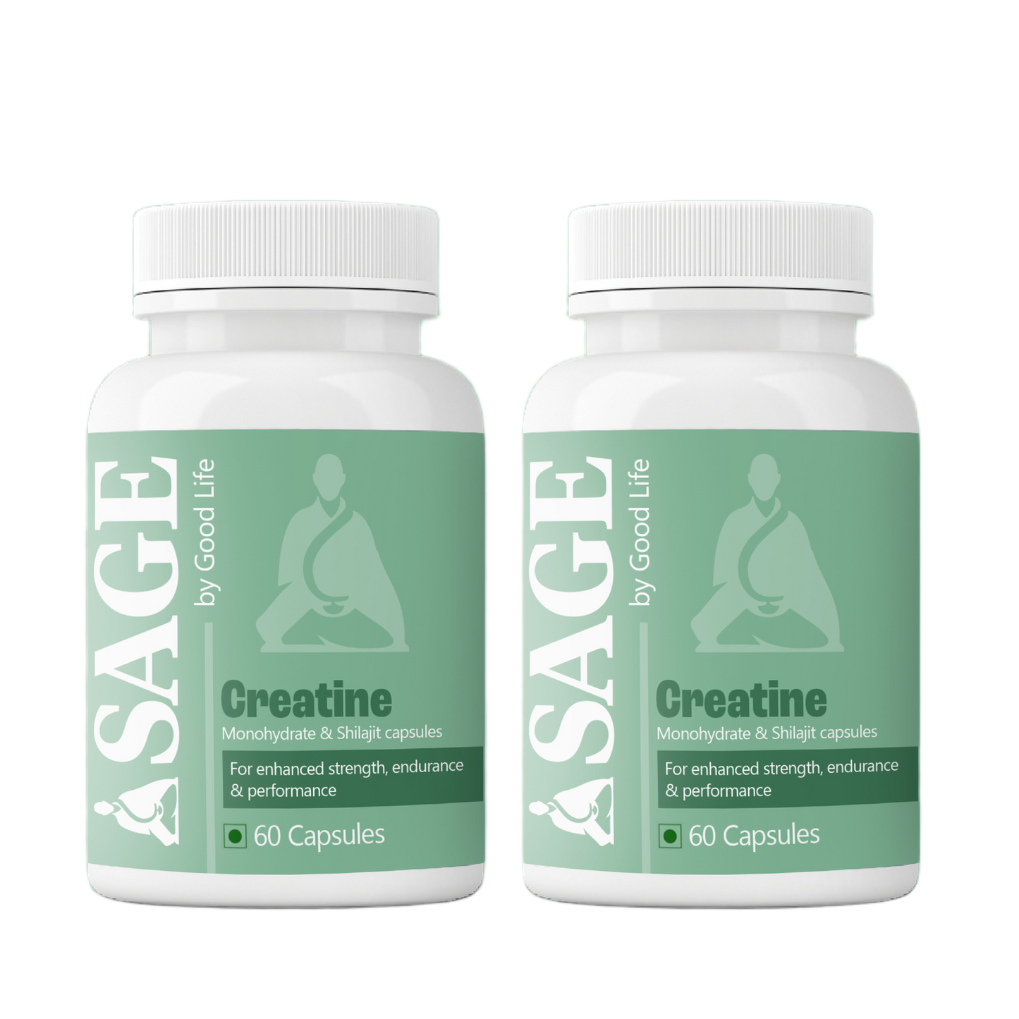 SAGE Creatine Capsules: 60 capsules per twin pack for performance, strength, and endurance