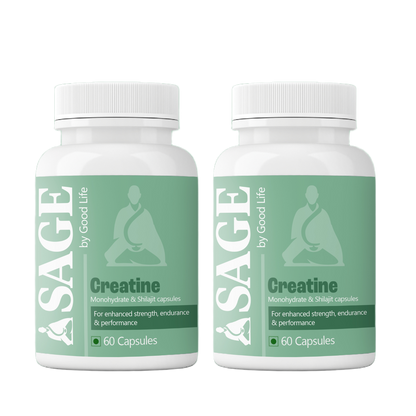 SAGE Creatine Capsules: 60 capsules per twin pack for performance, strength, and endurance