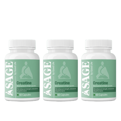 SAGE Creatine with Shilajit – 60 Capsules for Strength & Endurance