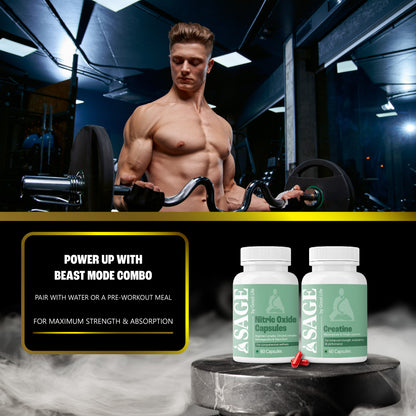 Beast Fuel Combo: Powered by Nitric Oxide & Creatine Capsules