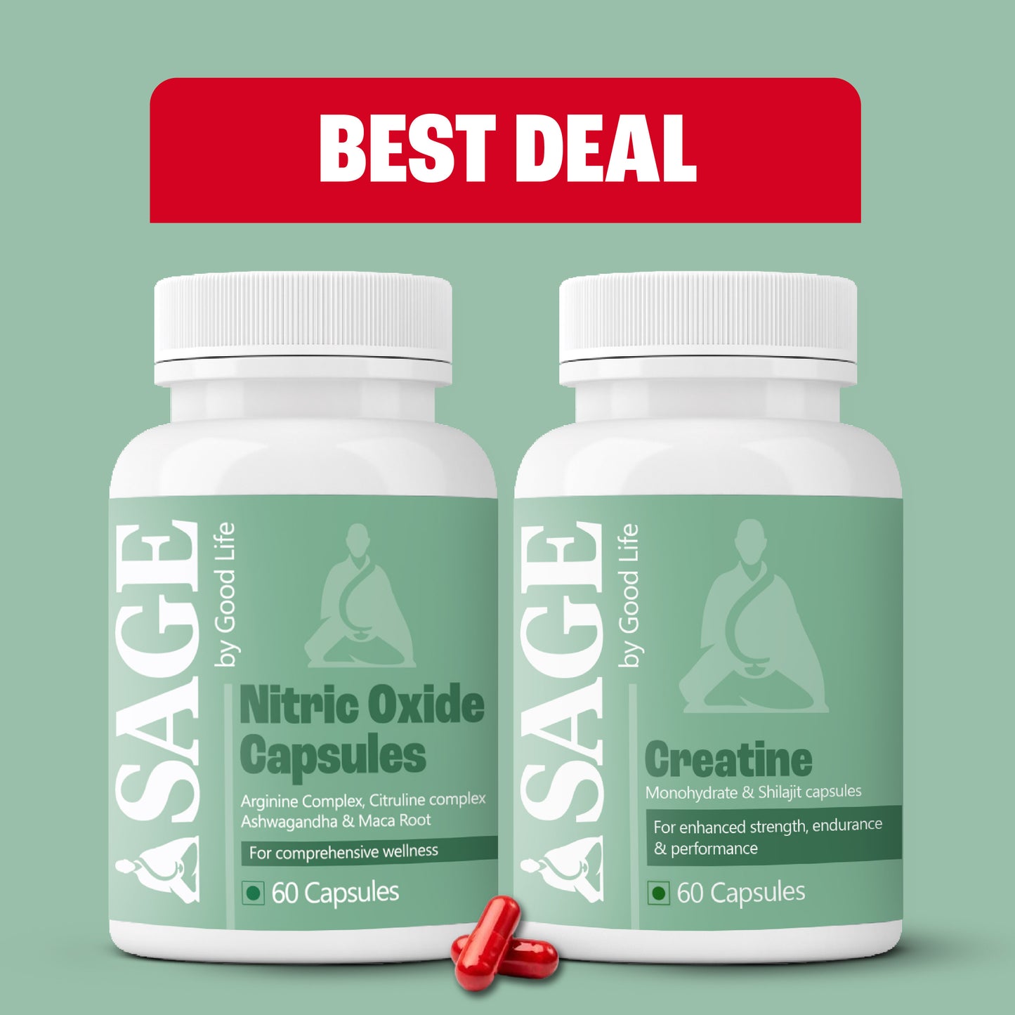 Beast Fuel Combo: Powered by Nitric Oxide & Creatine Capsules