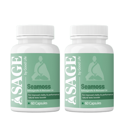 60 SAGE Seamoss Capsules, Twin Pack for Performance & Vitality


