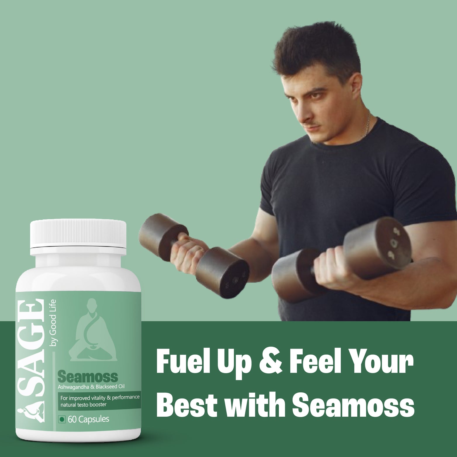 SAGE Seamoss Capsules for Men Lifting Weights: A Vitality and Performance Enhancer

