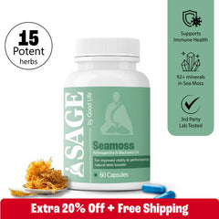 Sage Sea Moss Capsules: Powered with Ashwagandha, Black Seed & Vitamin D3