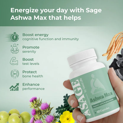 Sage Ashwa Max Capsules: Powered with Shilajit & Safed Musli
