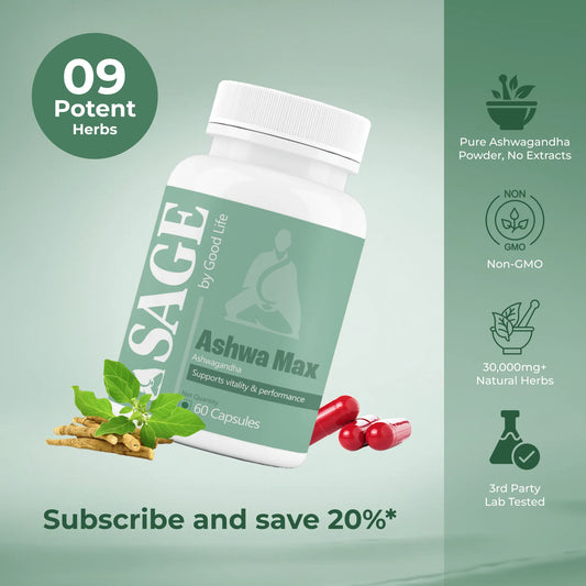 Sage Ashwa Max Capsules: Powered with Shilajit & Safed Musli